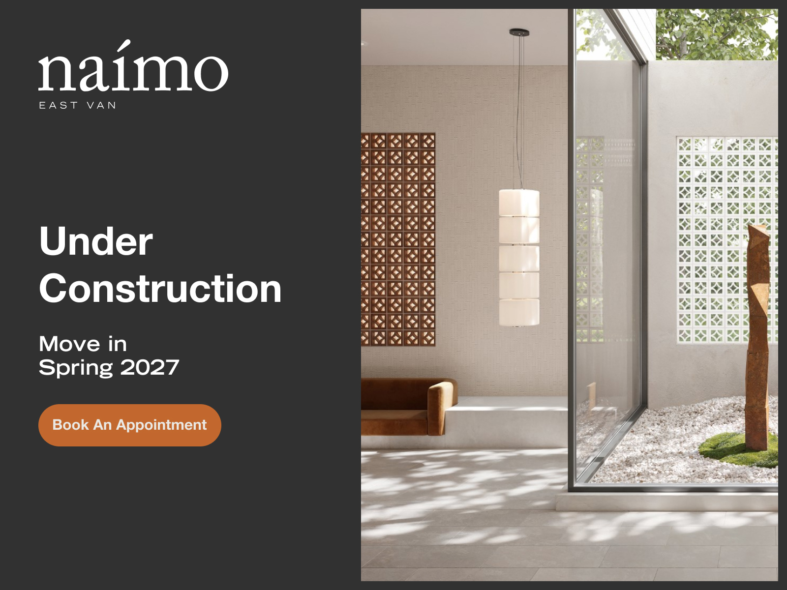 Naimo East Van – Under Construction, move in Spring 2027. Book an appointment.